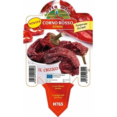 Peperone Corno Rosso Senise Crusco - 1 Pianta V.10 Cm - Orto Mio 1 Peperone Corno Rosso Senise Crusco - 1 Pianta V.10 Cm - Orto Mio