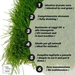 Prato Sintetico WINDSOR © Erba Finta Tappeto Manto Giardino Realistico 5 Sfumature Qualità Extra KIT Campione 20-30-40-50 Mm. -Negozio al dettaglio Evergreen 81384632 4