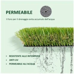 PRATO SINTETICO Manto Erboso Erba GIARDINO Tappeto 30 MM Misura 2 Metri X 5 Metri 6 PRATO SINTETICO Manto Erboso Erba GIARDINO Tappeto 30 MM Misura 2 Metri X 5 Metri -Negozio al dettaglio Evergreen 82868913 3