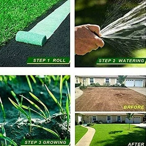 Rotolo Di Tappetino Per Semi Di Erba, Tappetino Biodegradabile Per La Coltivazione Dell'erba, Tappetino Per Semi Di Erba Fertilizzante Giardino Picnic Giardinaggio Tappetino Per Piantare Prato 20 × 10 3 Rotolo Di Tappetino Per Semi Di Erba, Tappetino Biodegradabile Per La Coltivazione Dell'erba, Tappetino Per Semi Di Erba Fertilizzante Giardino Picnic Giardinaggio Tappetino Per Piantare Prato 20 × 10 - immagine 3
